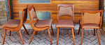4 REFINISHED REUPHOLSTERED Mid Century Modern Boomerang Chairs 3