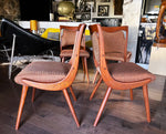 4 REFINISHED REUPHOLSTERED Mid Century Modern Boomerang Chairs 1