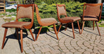 4 REFINISHED REUPHOLSTERED Mid Century Modern Boomerang Chairs 6