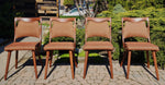 4 REFINISHED REUPHOLSTERED Mid Century Modern Boomerang Chairs 7
