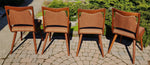 4 REFINISHED REUPHOLSTERED Mid Century Modern Boomerang Chairs 12