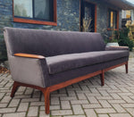 REFINISHED REUPHOLSTERED Danish MCM Teak Sofa 4-Seater, Performance Easy Care 11