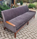 REFINISHED REUPHOLSTERED Danish MCM Teak Sofa 4-Seater, Performance Easy Care 9