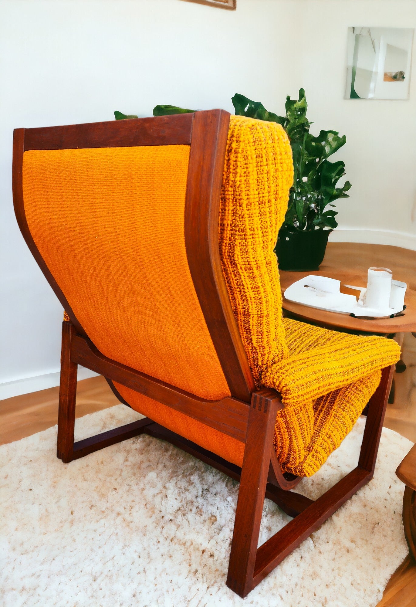 REFINISHED Mid Century Modern Teak Lounge Chair & Ottoman by Lennart Bender, Sweden