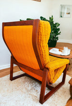 REFINISHED Mid Century Modern Teak Lounge Chair & Ottoman by Lennart Bender, Sweden 4