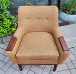 2 REFINISHED REUPHOLSTERED Mid Century Modern Armchairs & Ottoman 7