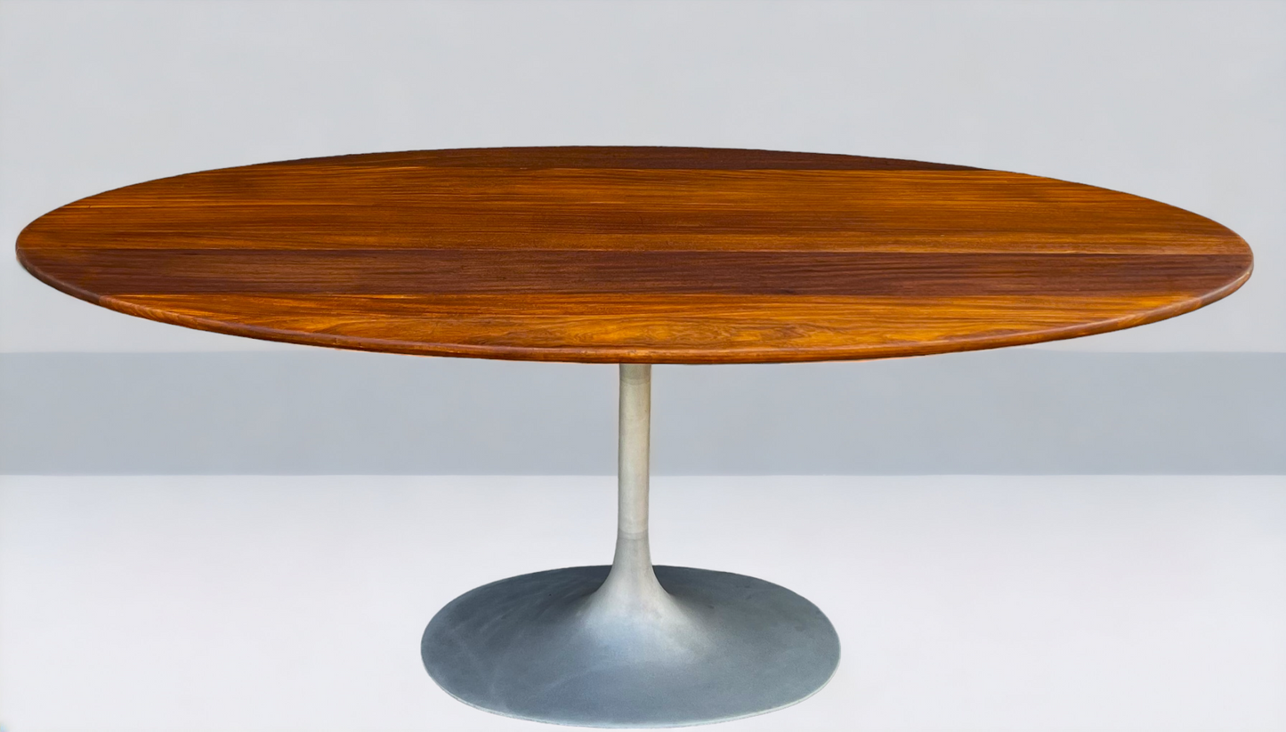 REFINISHED Mid Century Modern SOLID Teak Tulip Dining Table 72"