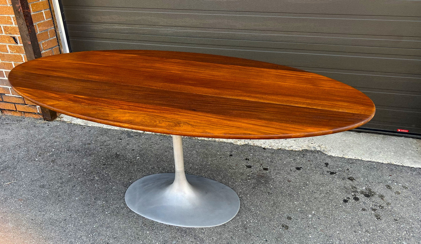 REFINISHED Mid Century Modern SOLID Teak Tulip Dining Table 72"