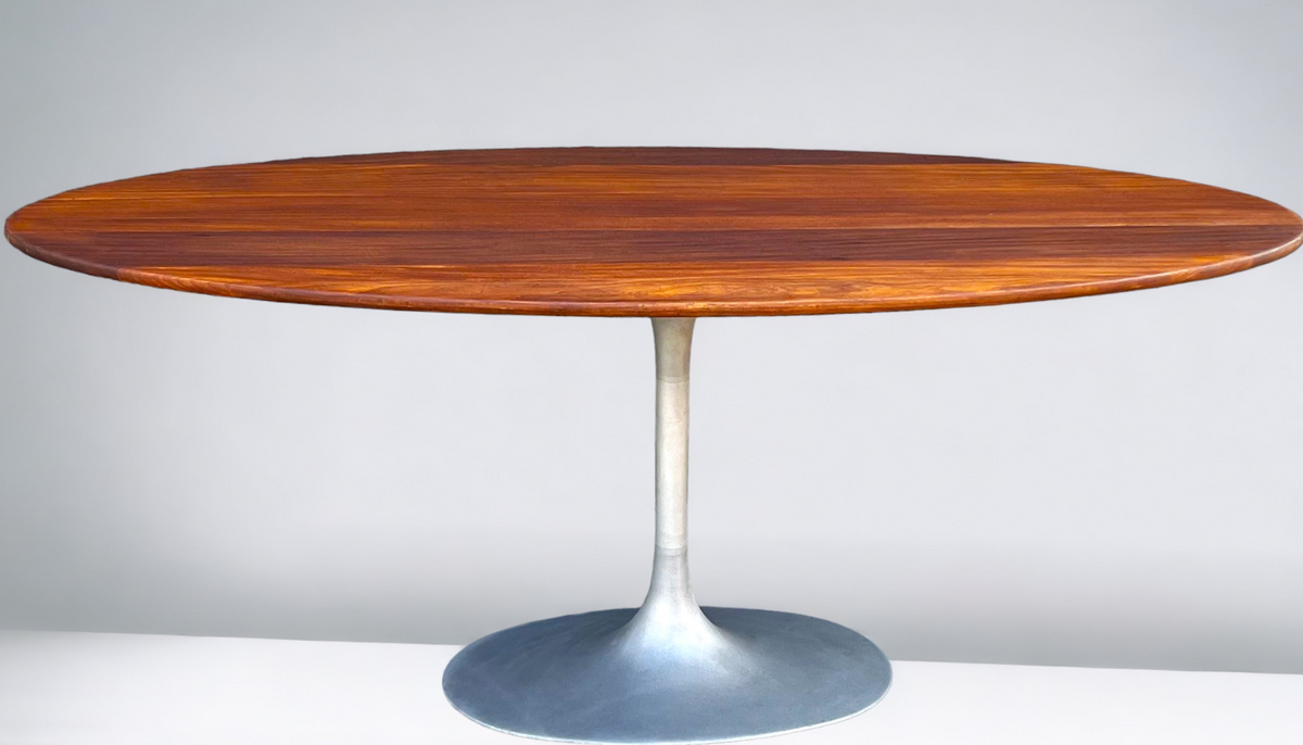 REFINISHED Mid Century Modern SOLID Teak Tulip Dining Table 72