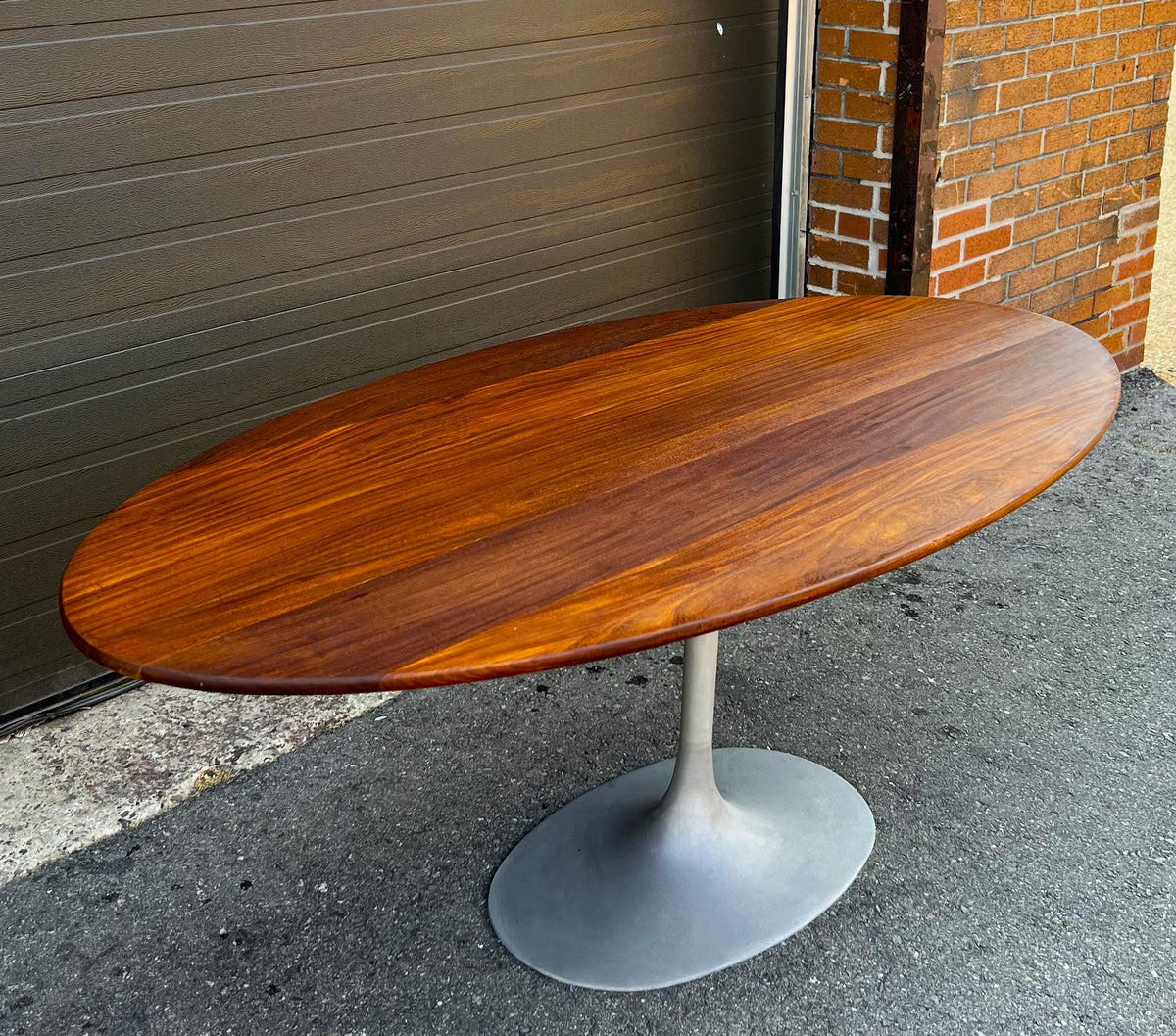 REFINISHED Mid Century Modern SOLID Teak Tulip Dining Table 72