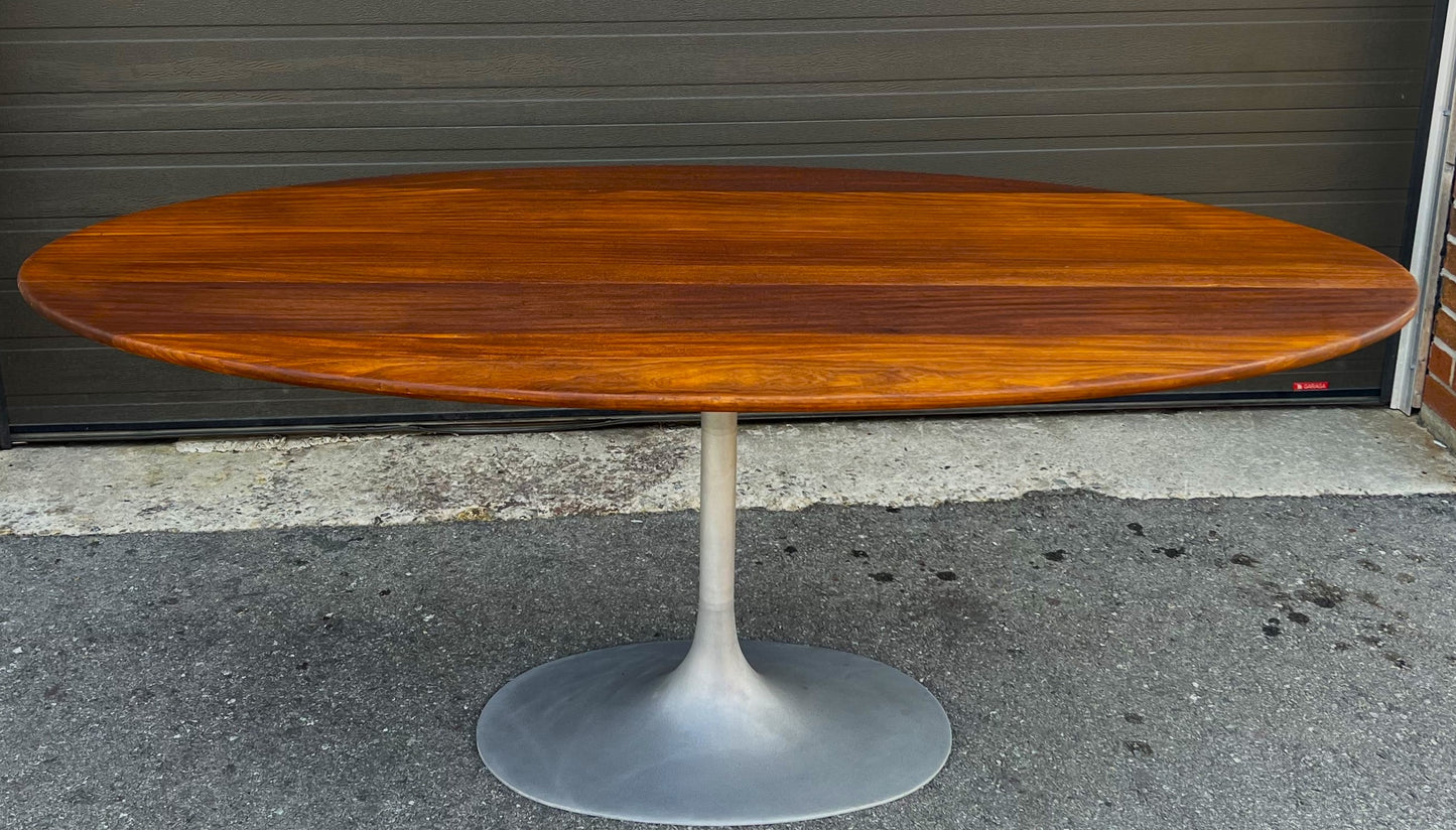 REFINISHED Mid Century Modern SOLID Teak Tulip Dining Table 72"