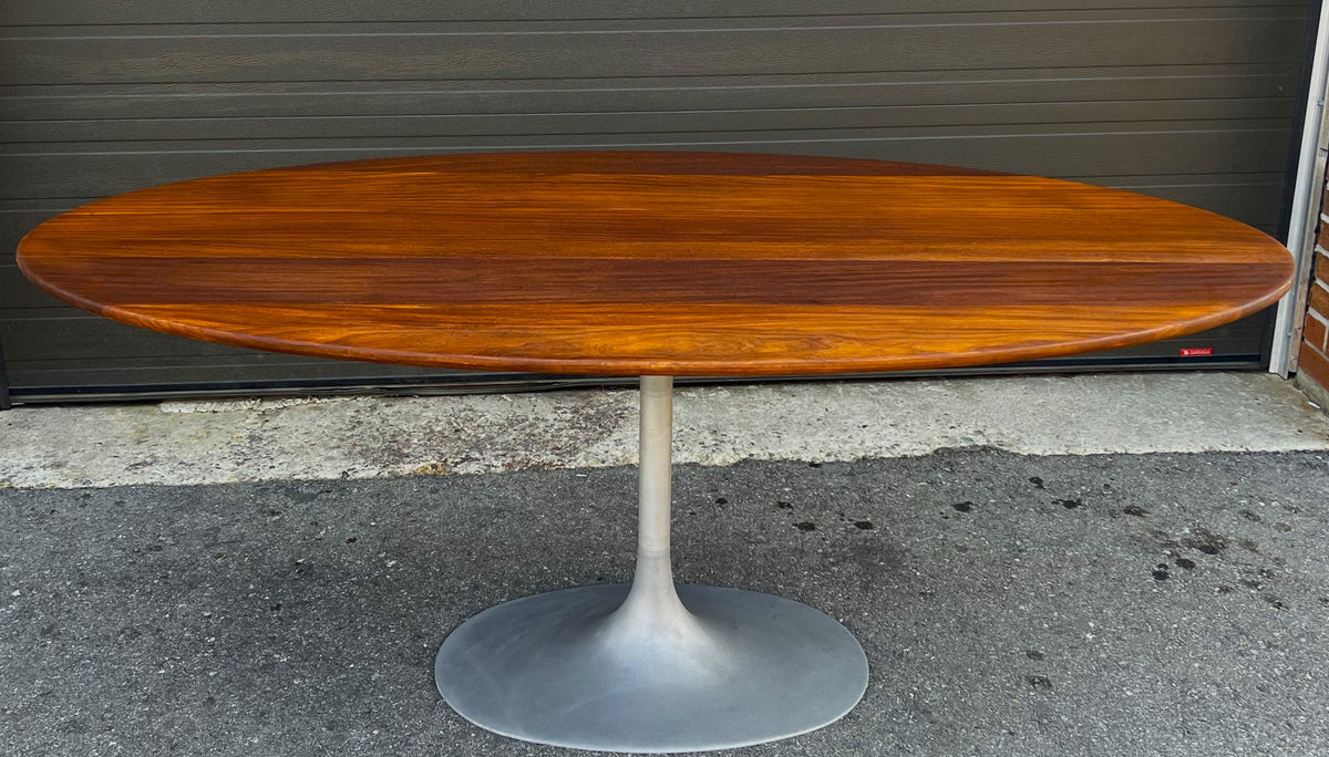 REFINISHED Mid Century Modern SOLID Teak Tulip Dining Table 72