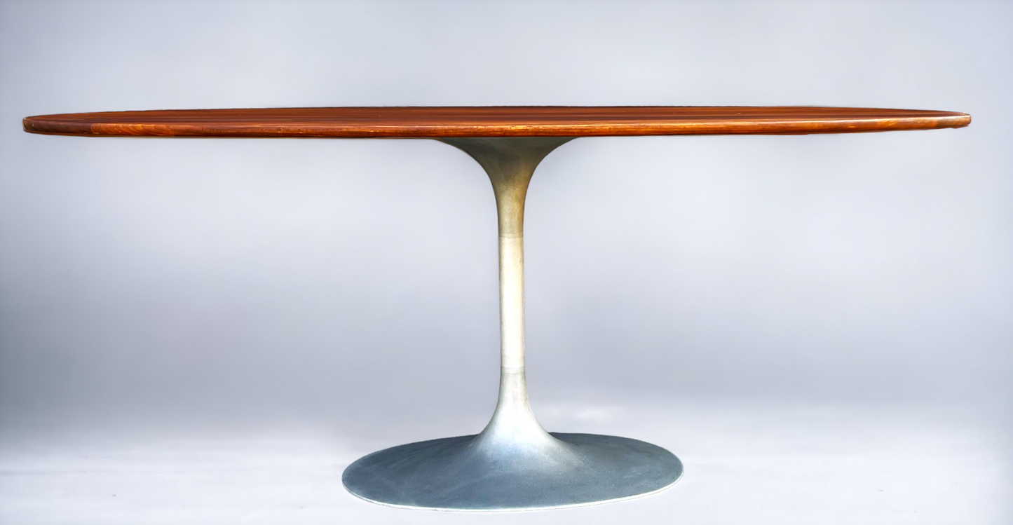 REFINISHED Mid Century Modern SOLID Teak Tulip Dining Table 72"