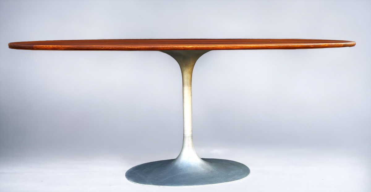 REFINISHED Mid Century Modern SOLID Teak Tulip Dining Table 72