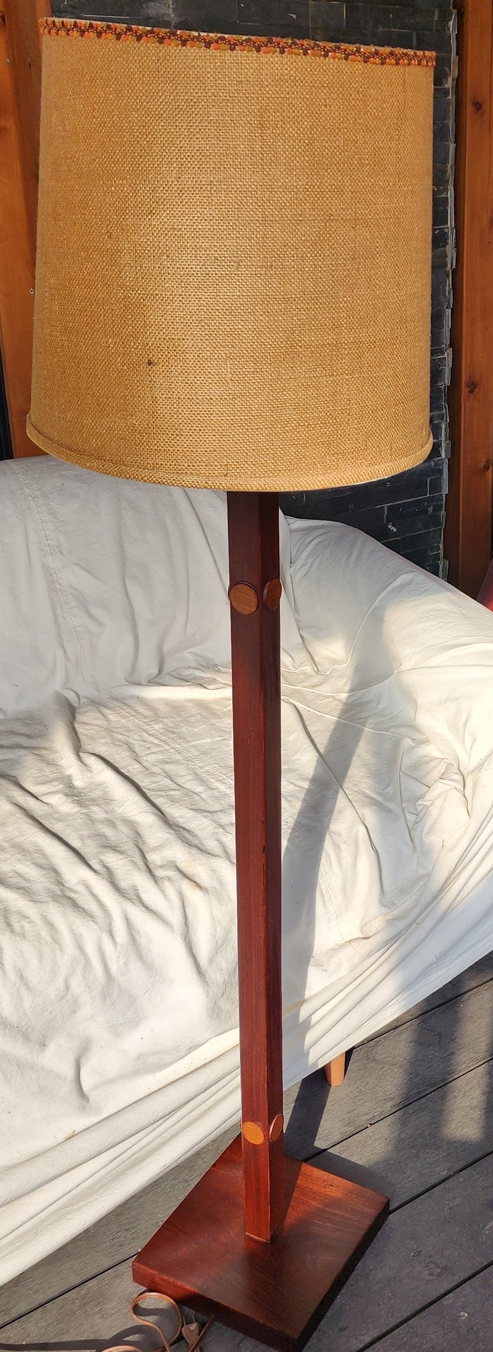 Mid Century Modern Teak Floor Lamp, H 56.5