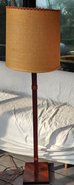 Mid Century Modern Teak Floor Lamp, H 56.5