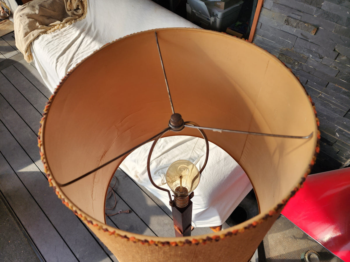 Mid Century Modern Teak Floor Lamp, H 56.5