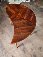 REFINISHED Mid Century Modern segmented triangular accent tables, set of 3 4