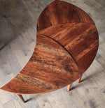 REFINISHED Mid Century Modern segmented triangular accent tables, set of 3 7