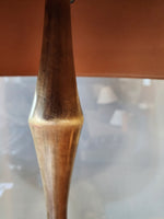 Mid Century Modern Tall Walnut & Brass Lamp by Tony Paul for Westwood 49