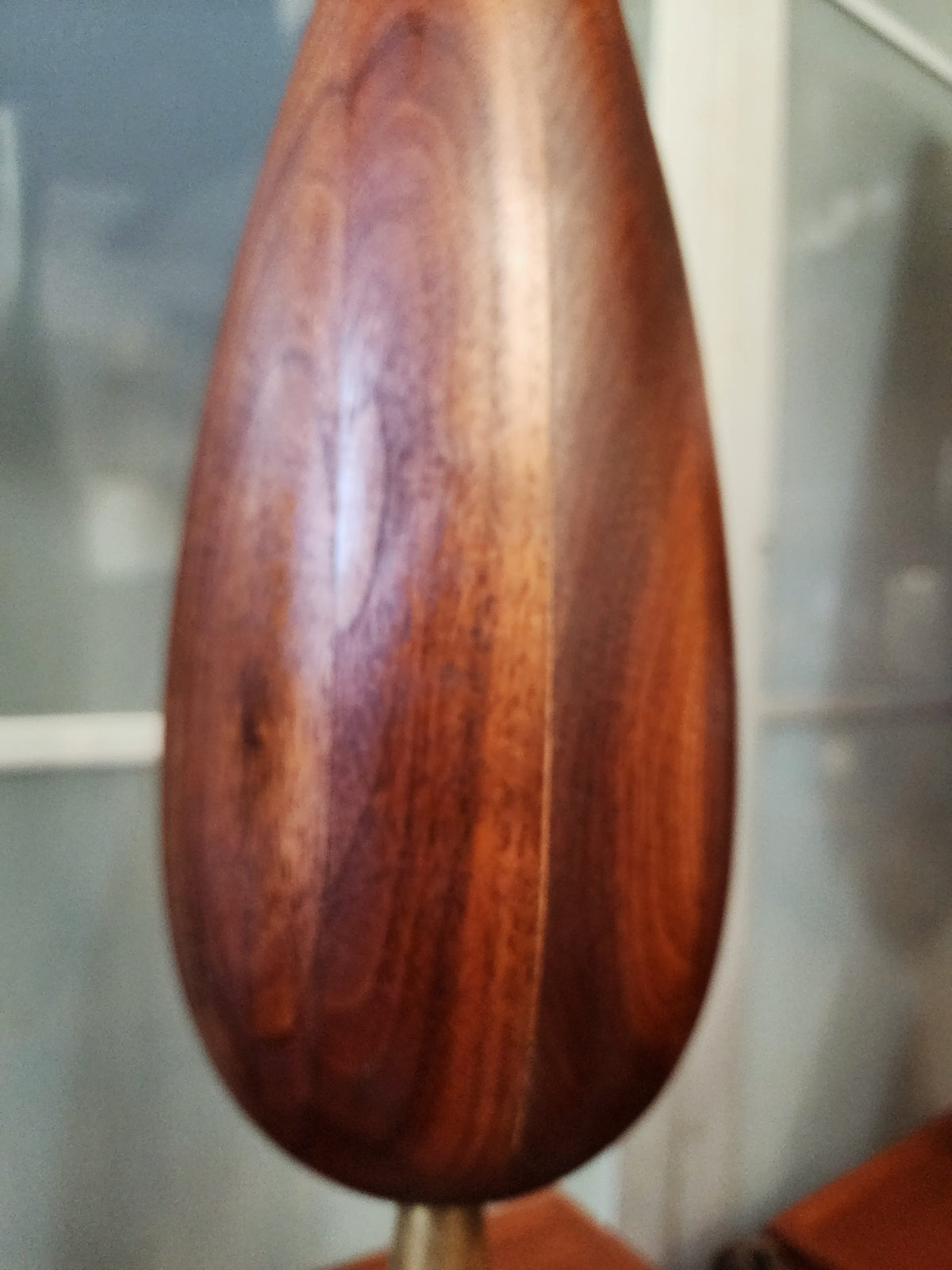Mid Century Modern Tall Walnut & Brass Lamp by Tony Paul for Westwood 49
