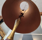 Mid Century Modern Tall Walnut & Brass Lamp by Tony Paul for Westwood 49