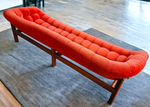 REFINISHED Mid Century Modern R.Huber Teak Scoop Sofa XL 6