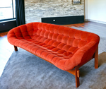 REFINISHED Mid Century Modern R.Huber Teak Scoop Sofa XL 9