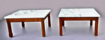 REFINISHED Mid Century Modern Teak Accent Table w Quartzite Top (2 available) 3