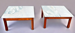 REFINISHED Mid Century Modern Teak Accent Table w Quartzite Top (2 available) 4