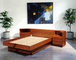 REFINISHED Mid Century Modern Teak Queen Bed w Nightstands 4