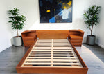REFINISHED Mid Century Modern Teak Queen Bed w Nightstands 9