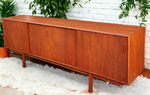 REFINISHED Mid Century Modern Teak Sideboard Credenza 7 ft 3