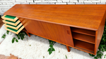 REFINISHED Mid Century Modern Teak Sideboard Credenza 7 ft 4