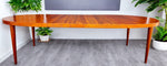 REFINISHED Danish Mid Century Modern Teak Table Oval w 2 leaves 66