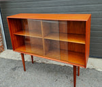 REFINISHED Mid Century Modern Teak Display Bookcase 4 ft 14