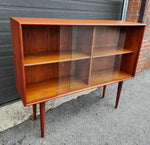 REFINISHED Mid Century Modern Teak Display Bookcase 4 ft 15
