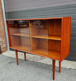 REFINISHED Mid Century Modern Teak Display Bookcase 4 ft 16