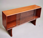 REFINISHED Mid Century Modern Teak Bookcase Display TV Media Console 4 ft 1