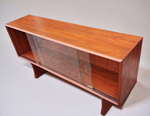 REFINISHED Mid Century Modern Teak Bookcase Display TV Media Console 4 ft 3