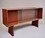 REFINISHED Mid Century Modern Teak Bookcase Display TV Media Console 4 ft 5