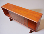 REFINISHED Mid Century Modern Teak Bookcase Display TV Media Console 4 ft 6