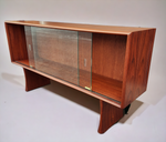 REFINISHED Mid Century Modern Teak Bookcase Display TV Media Console 4 ft 7