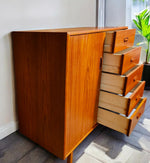 REFINISHED Mid Century Modern Teak Dresser Tallboy 8