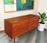 REFINISHED Mid Century Modern Teak Dresser w 6 Drawers 1