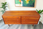 REFINISHED Mid Century Modern Teak Dresser w 6 Drawers 4