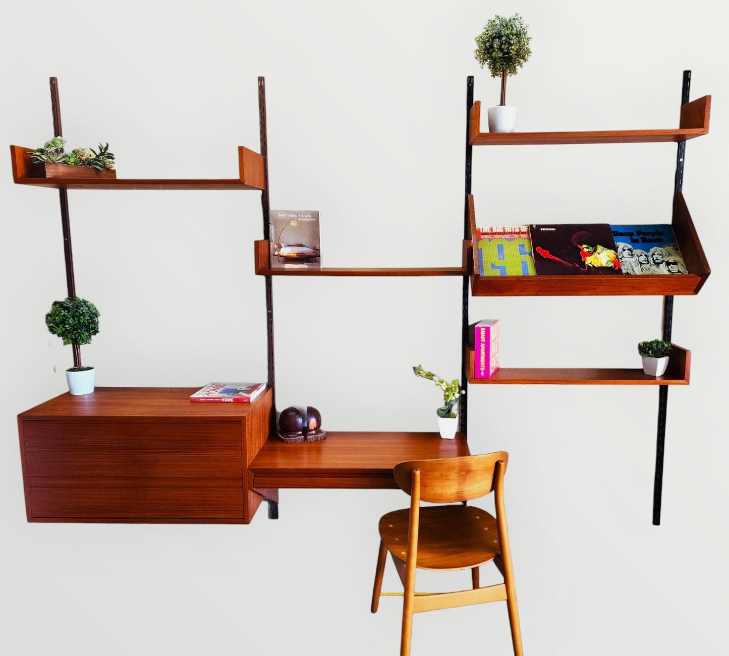 RESTORED Mid Century Modern Teak Modular Wall Unit by REFF