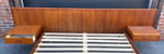 REFINISHED Mid Century Modern Teak Queen Bed w Nightstands & Headboard 7