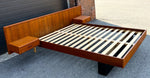 REFINISHED Mid Century Modern Teak Queen Bed w Nightstands & Headboard 9