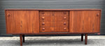 REFINISHED Mid Century Teak Sideboard Credenza Buffet Narrow 72